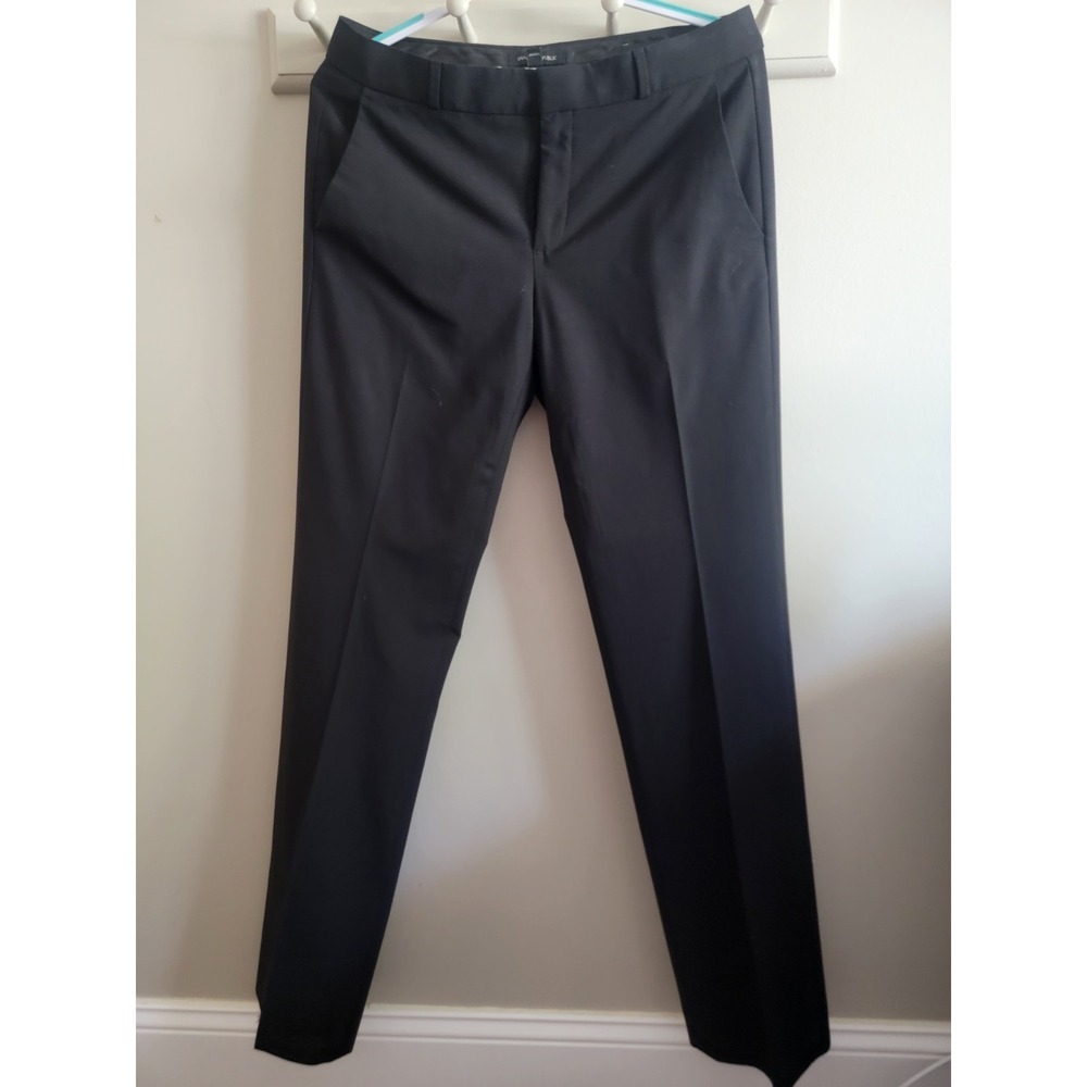 Banana Republic Women's 8 Long Logan Black Dress Pant Career Work Straight Leg